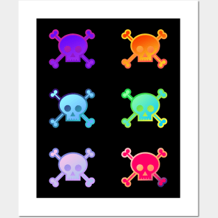 Skull and Crossbones Pirate Flag Multi Field Gradient Posters and Art